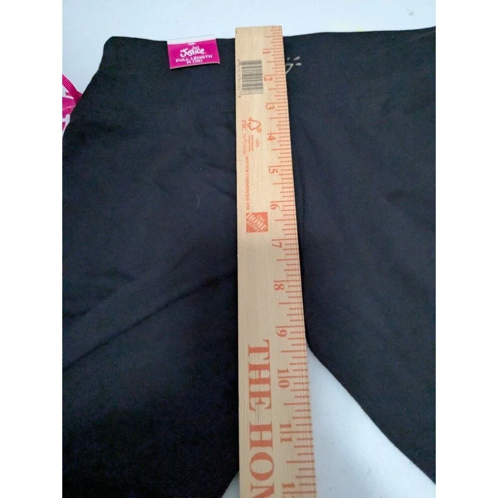 Justice Medium(10) Solid Black Leggings NWT